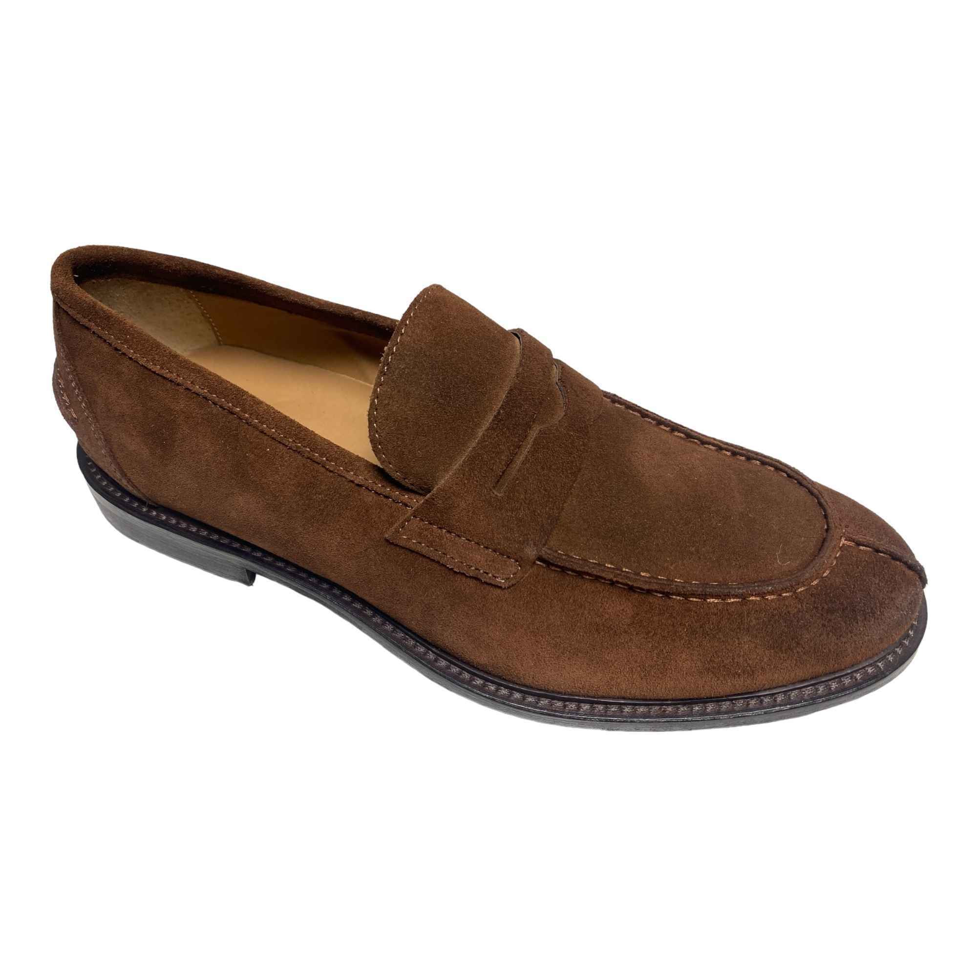 SCARPE MOCASSINO CASUAL UOMO BOTTICELLI GRU016 PELLE MARRONE ORIGINALE PE