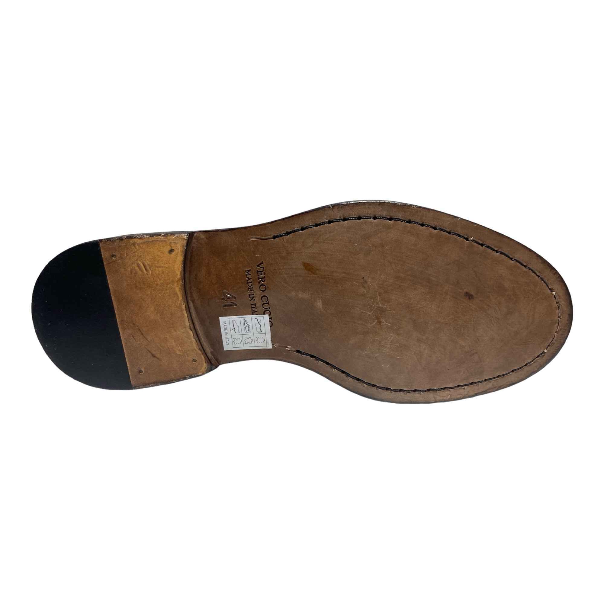 SCARPE MOCASSINO CASUAL UOMO BOTTICELLI GRU016 PELLE MARRONE ORIGINALE PE