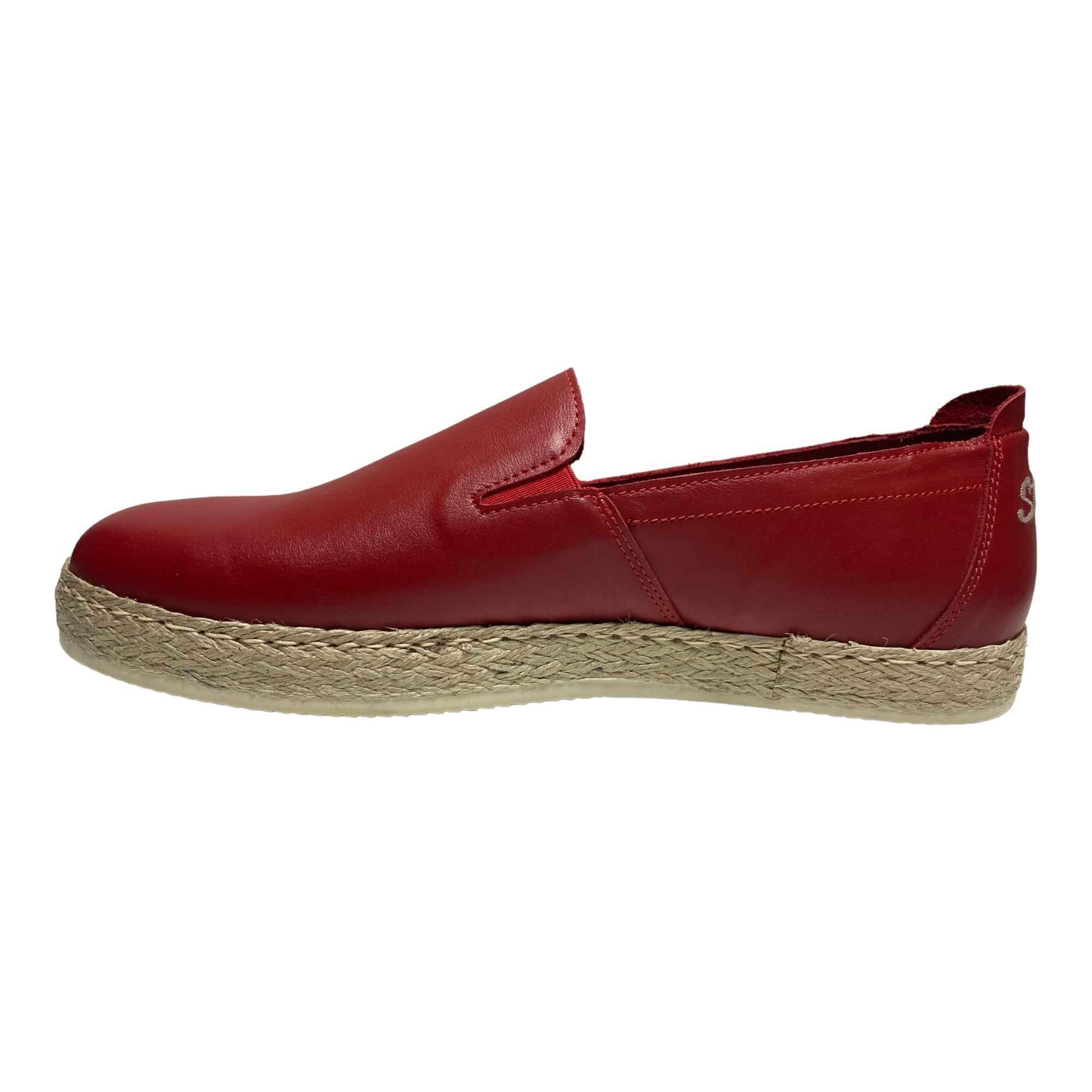 SCARPE MOCASSINO CASUAL UOMO BOTTICELLI ST TROPEZ STP002 PELLE ROSSO ORIGINALPE