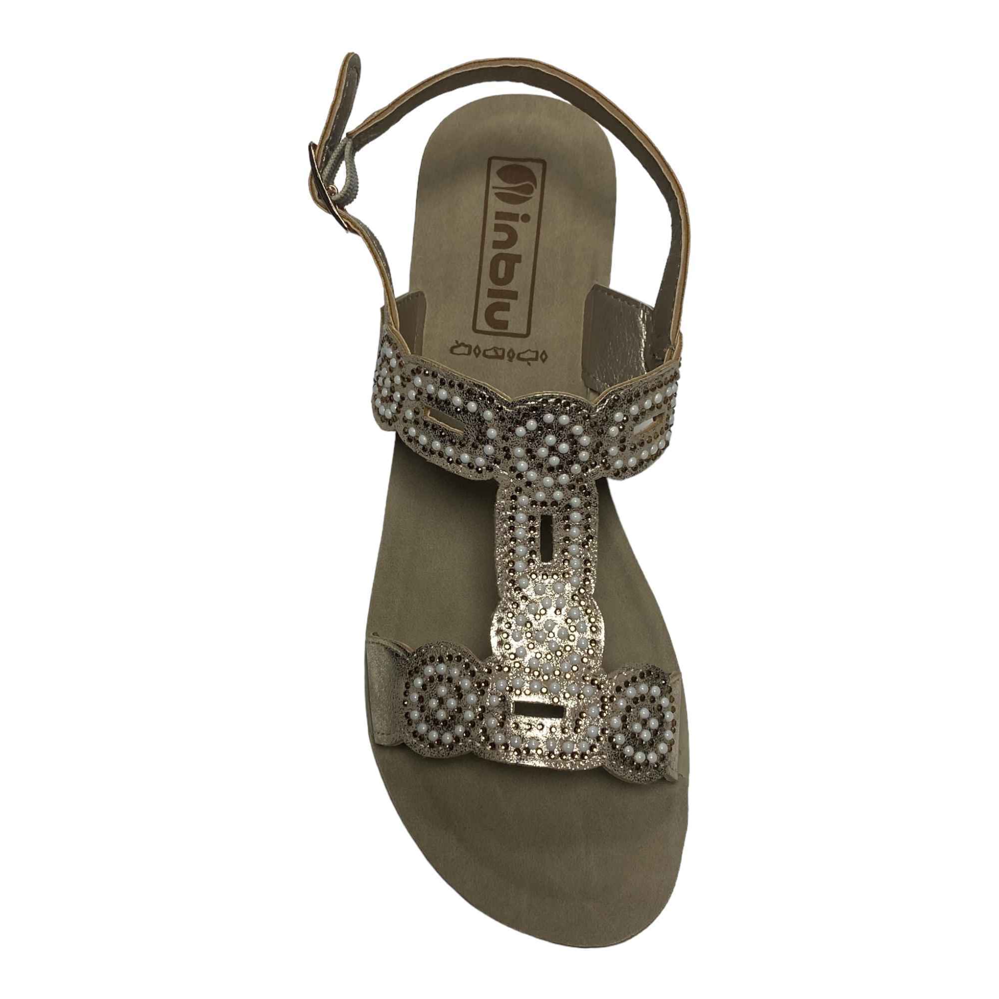 SCARPE SANDALO SANDALI DONNA INBLU EL000028 EL28 PLATINO ORIGINALE PE 2024