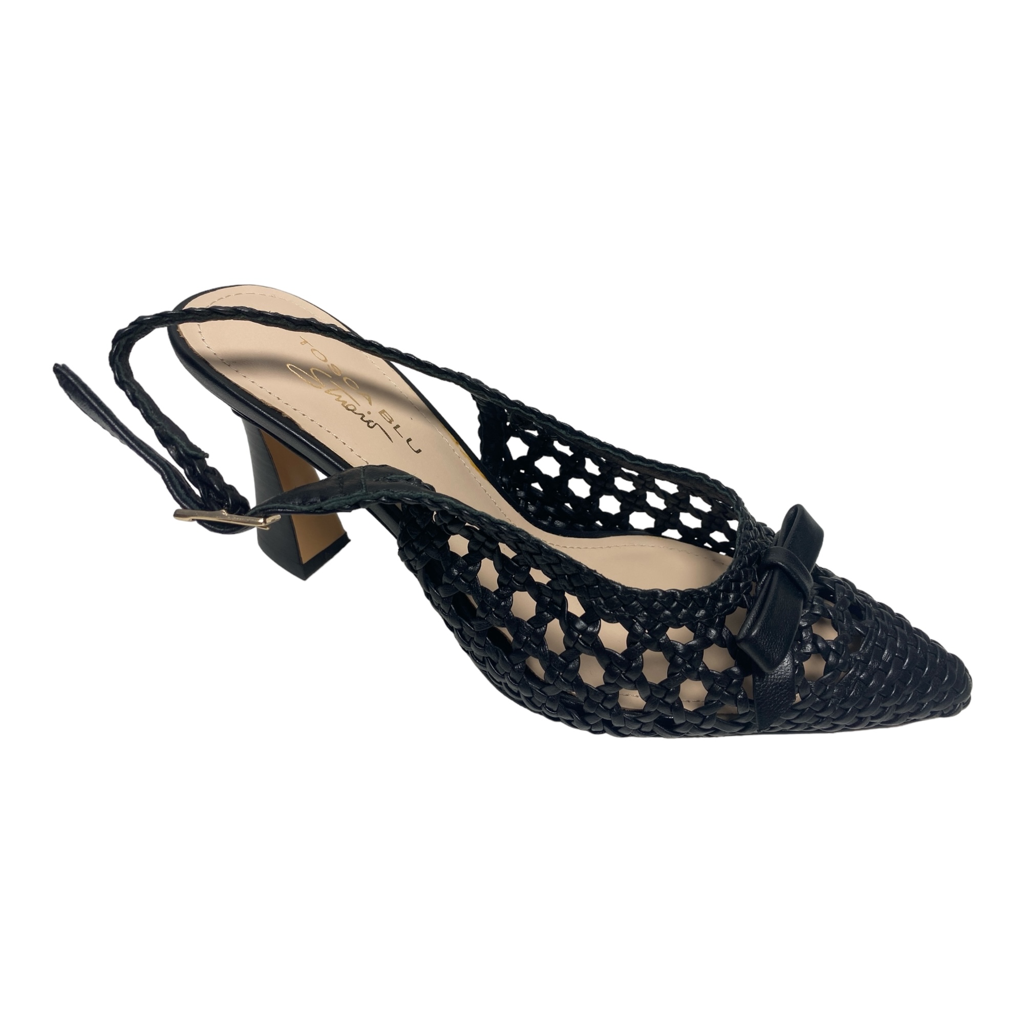 SCARPE DECOLTE DONNA TOSCA BLU GIGLIO SS2227S241 PELLE C99 NERO ORIGINALE PE