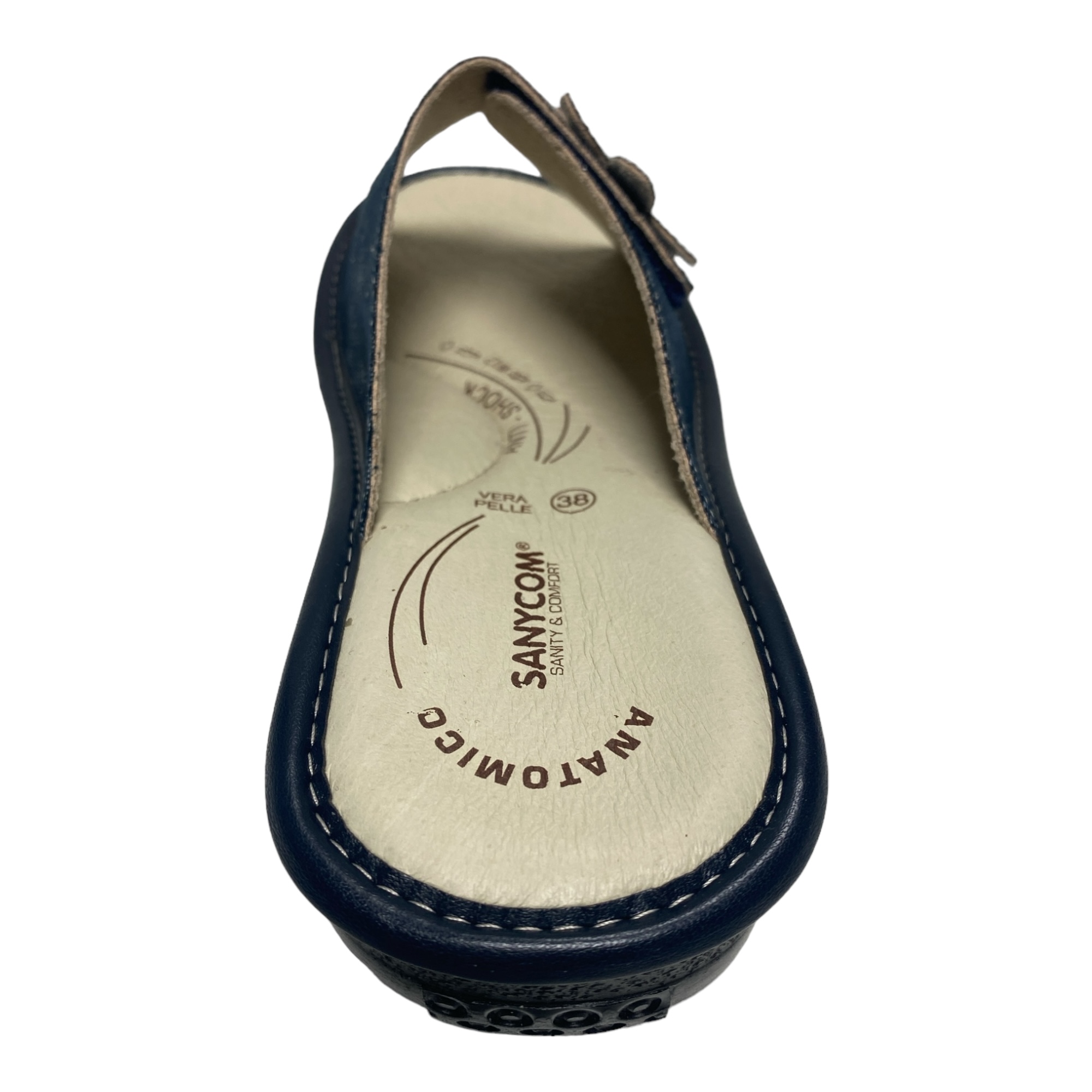 SCARPE CIABATTE SANDALI DONNA SANYCOM 91 F PELLE BLU ORIGINALE PE 2024