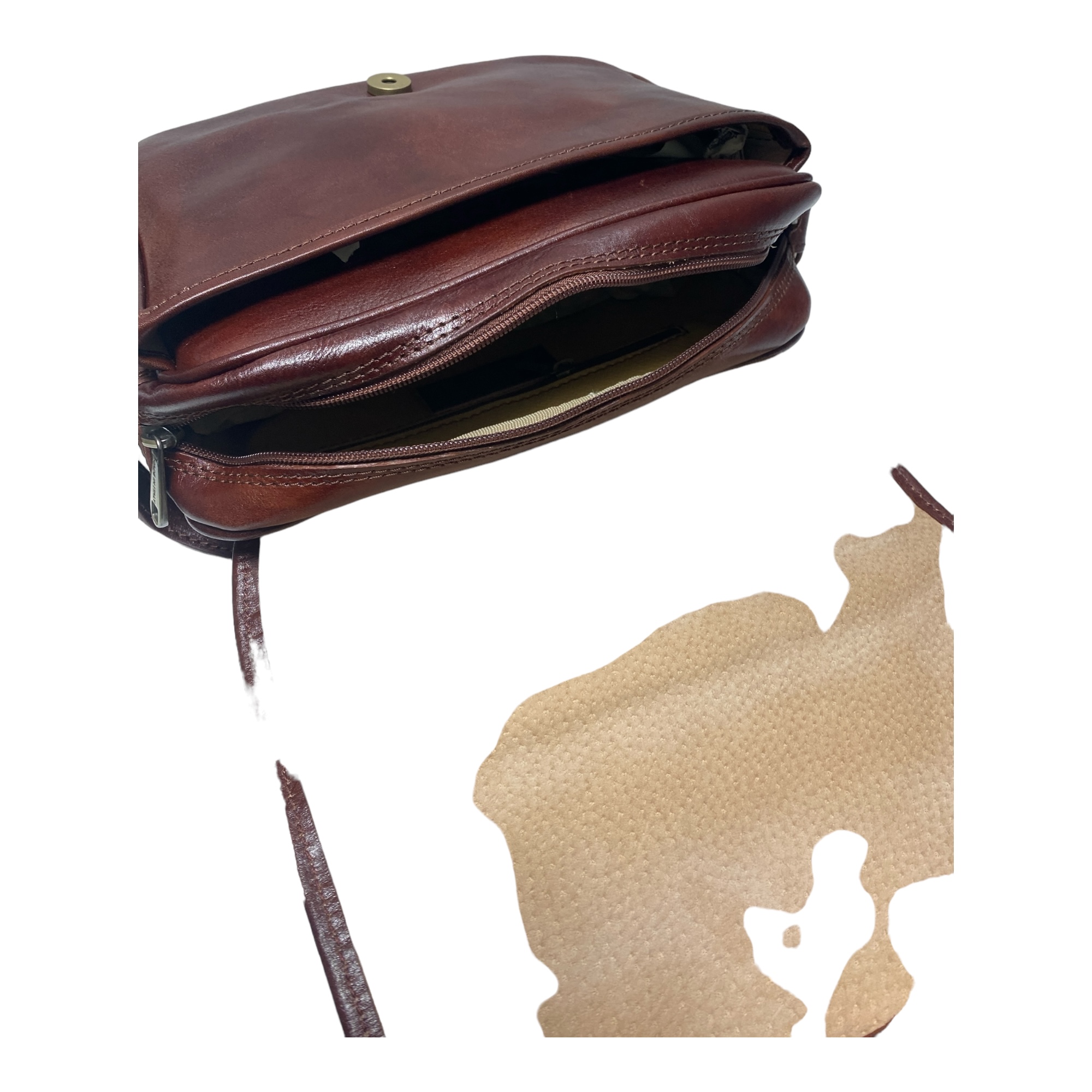 BORSA BORSE TRACOLLA DONNA MEMU MEMU3090 PELLE MARRONE ORIGINALE PE