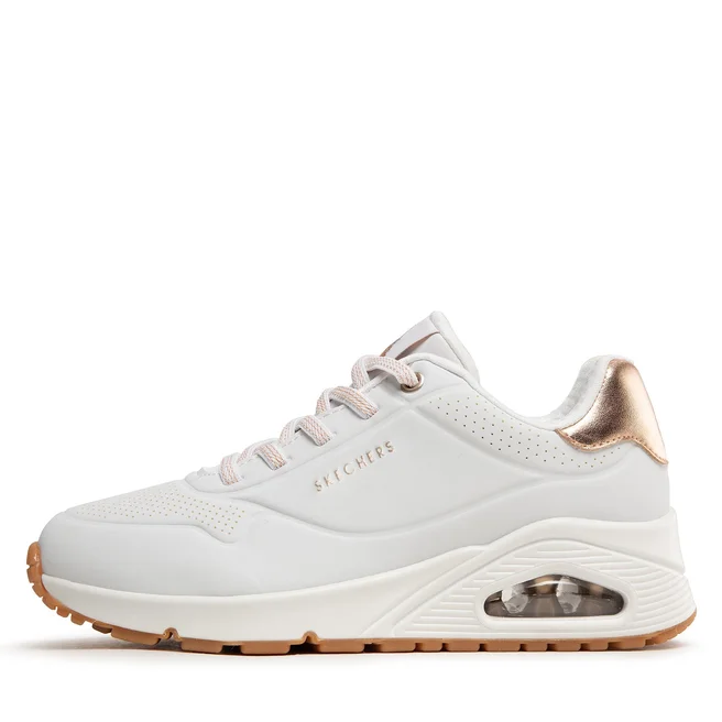 SCARPE SNEAKERS DONNA SKECHERS UNO SHIMMER AWAY 155196 BIANCO ORIGINALE PE 2024