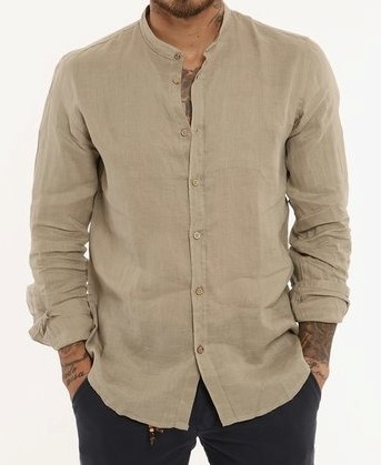 CAMICIA CAMICIE UOMO YES ZEE C512 UP00 0731 01 308 LINO 0223 BEIGE ORIGINAPE2024