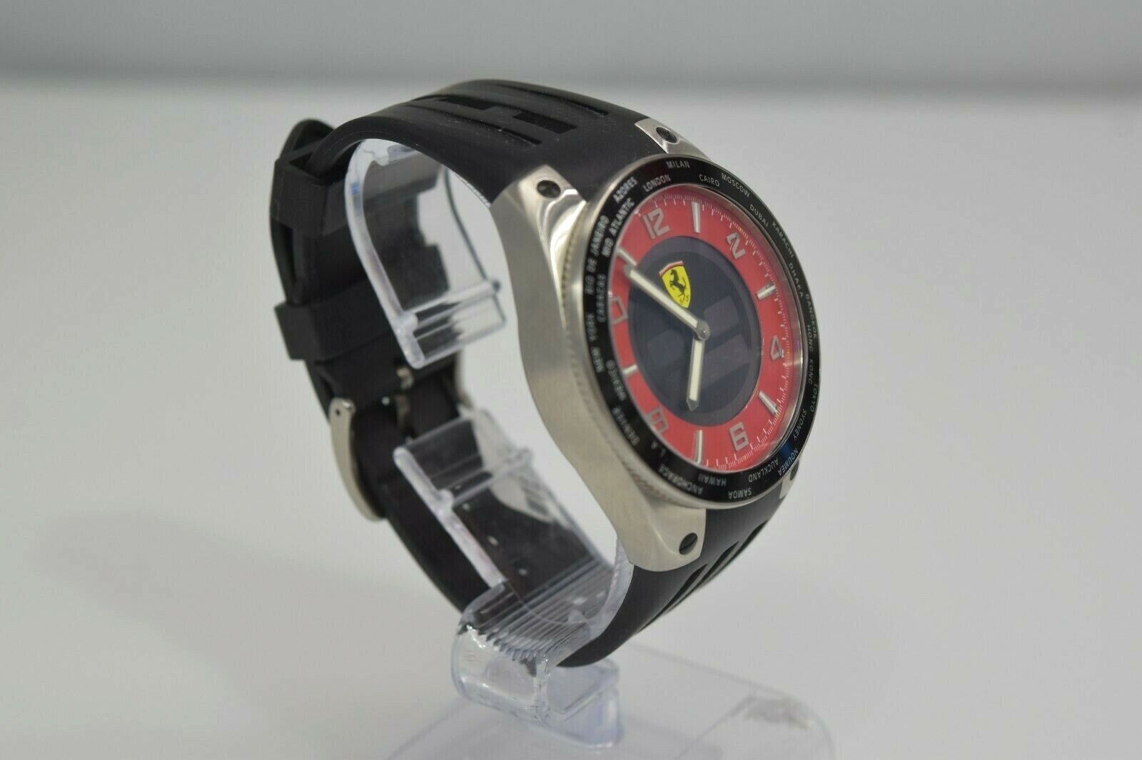 OROLOGIO MULTIFUNZIONE UOMO FERRARI ISA 9013 7000 FE05ACCRD 47 NERO ORIGINALE