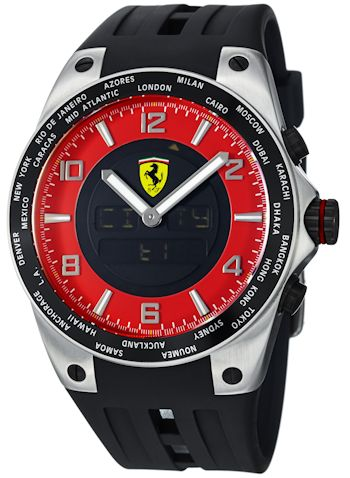 OROLOGIO MULTIFUNZIONE UOMO FERRARI ISA 9013 7000 FE05ACCRD 47 NERO ORIGINALE