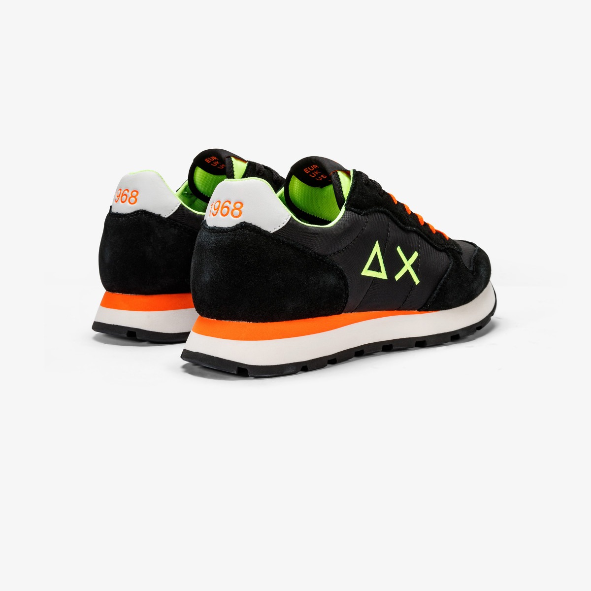 SCARPE SNEAKERS UOMO SUN68 TOM FLUO Z34102 PELLE 11 NERO ORIGINALE PE 2024