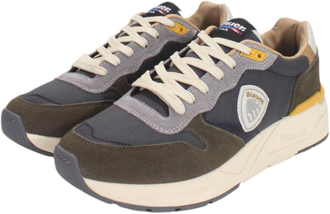 SCARPE SNEAKERS UOMO BLAUER F4RAY02 RAY 02 PELLE VERDE ORIGINALE AI 2025