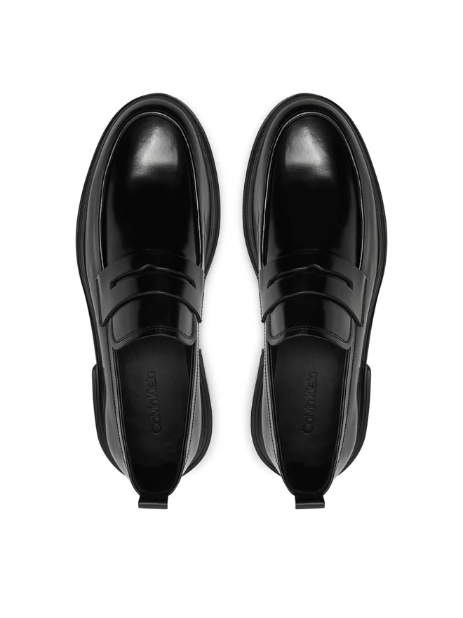 SCARPE MOCASSINO UOMO CALVIN KLEIN JEANS HM0HM01682 PELLE NERO ORIGINALE AI 2025