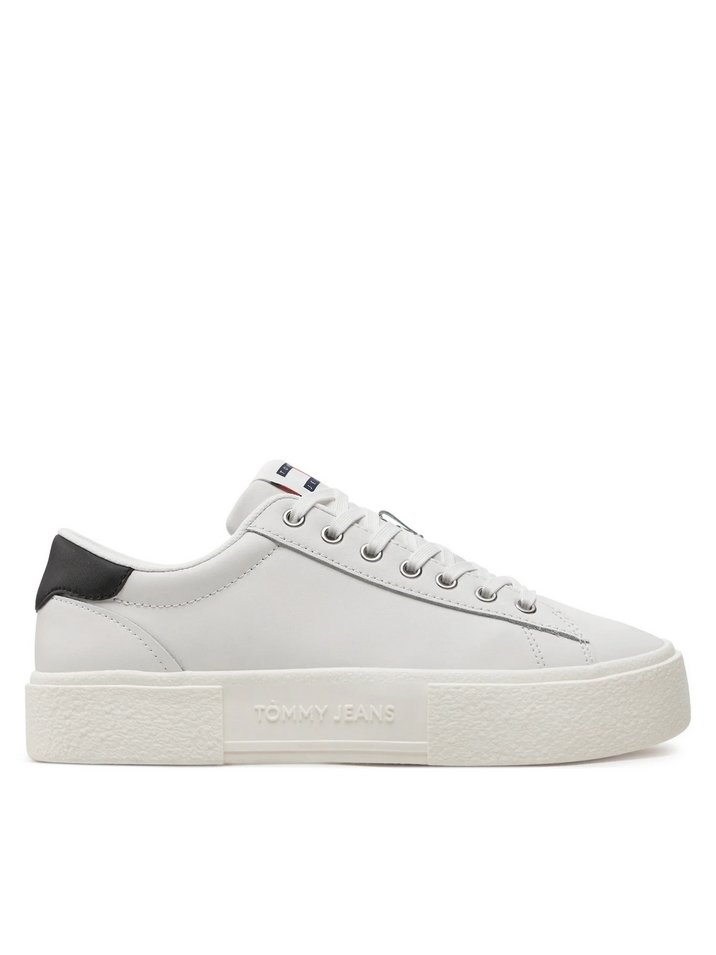 SCARPE SNEAKERS DONNA TOMMY JEANS EN0EN02567 PELLE BIANCO ORIGINALE AI 2025