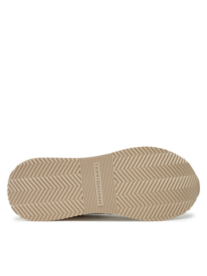 SCARPE SNEAKERS DONNA TOMMY HILFIGER FW0FW08203 PELLE BIANCO ORIGINALE AI 2025