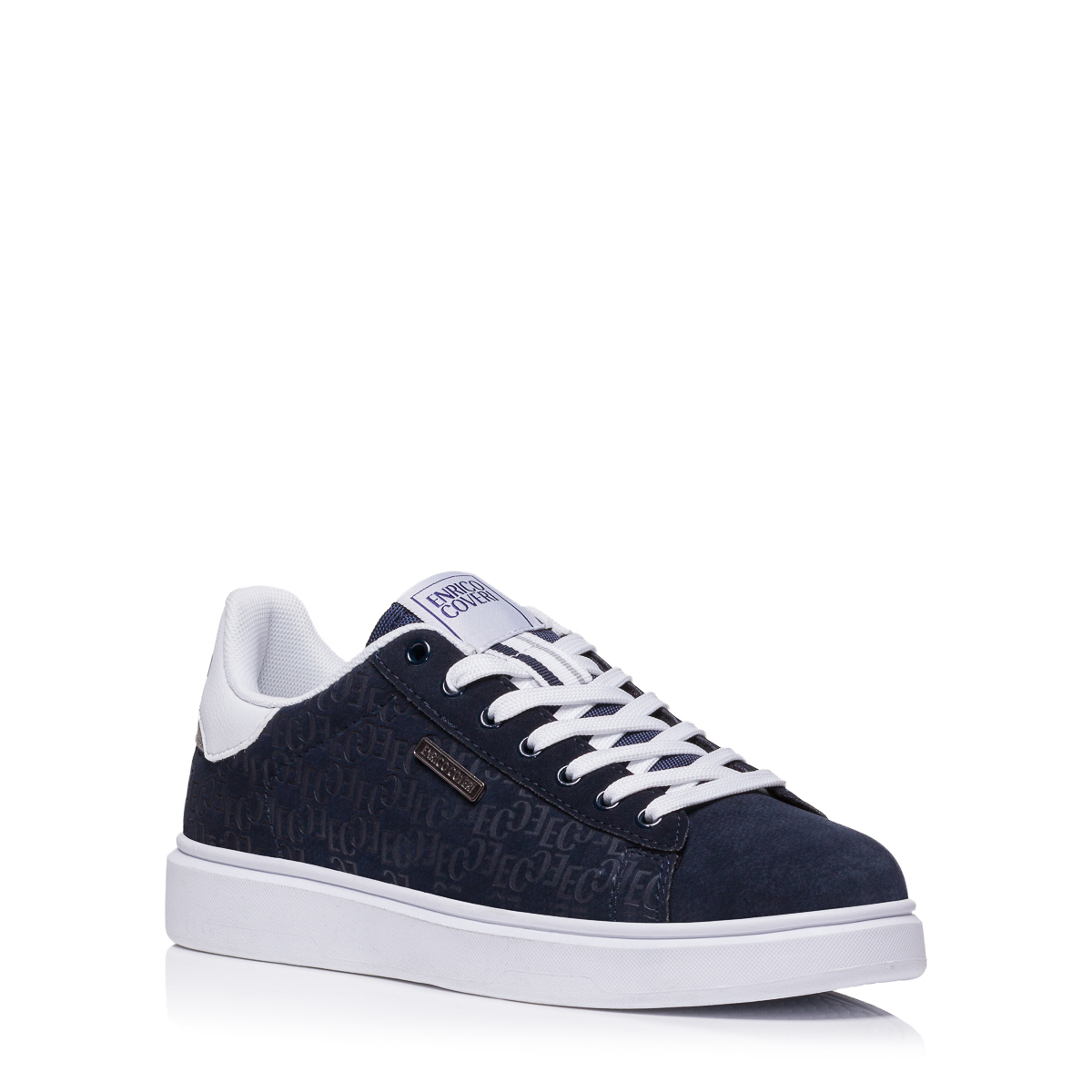 SCARPE SNEAKERS UOMO ENRICO COVERI DANIEL ECM414214 ECO PELLE BLU ORIGINALAI2025