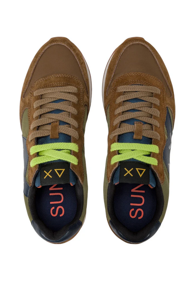 SCARPE SNEAKERS UOMO SUN68 JAKI BICOLOR Z44114 PELLE 93 BEIGE ORIGINALE AI 2025