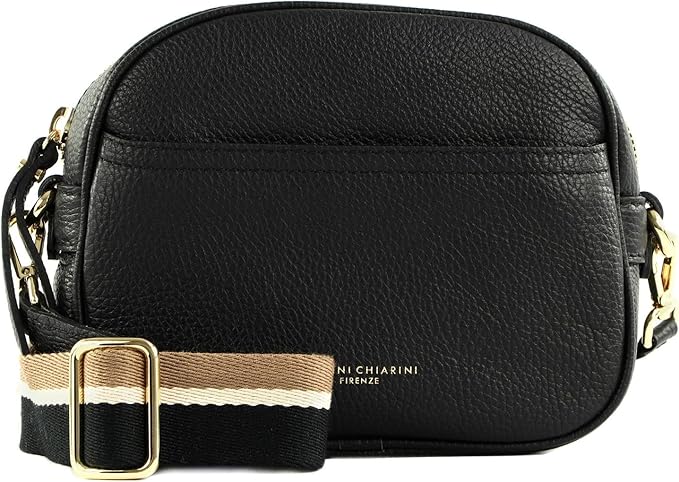 BORSA DONNA GIANNI CHIARINI NINA BS 10530 COMM GRN NA PELLE NERO ORIGINAL AI2025