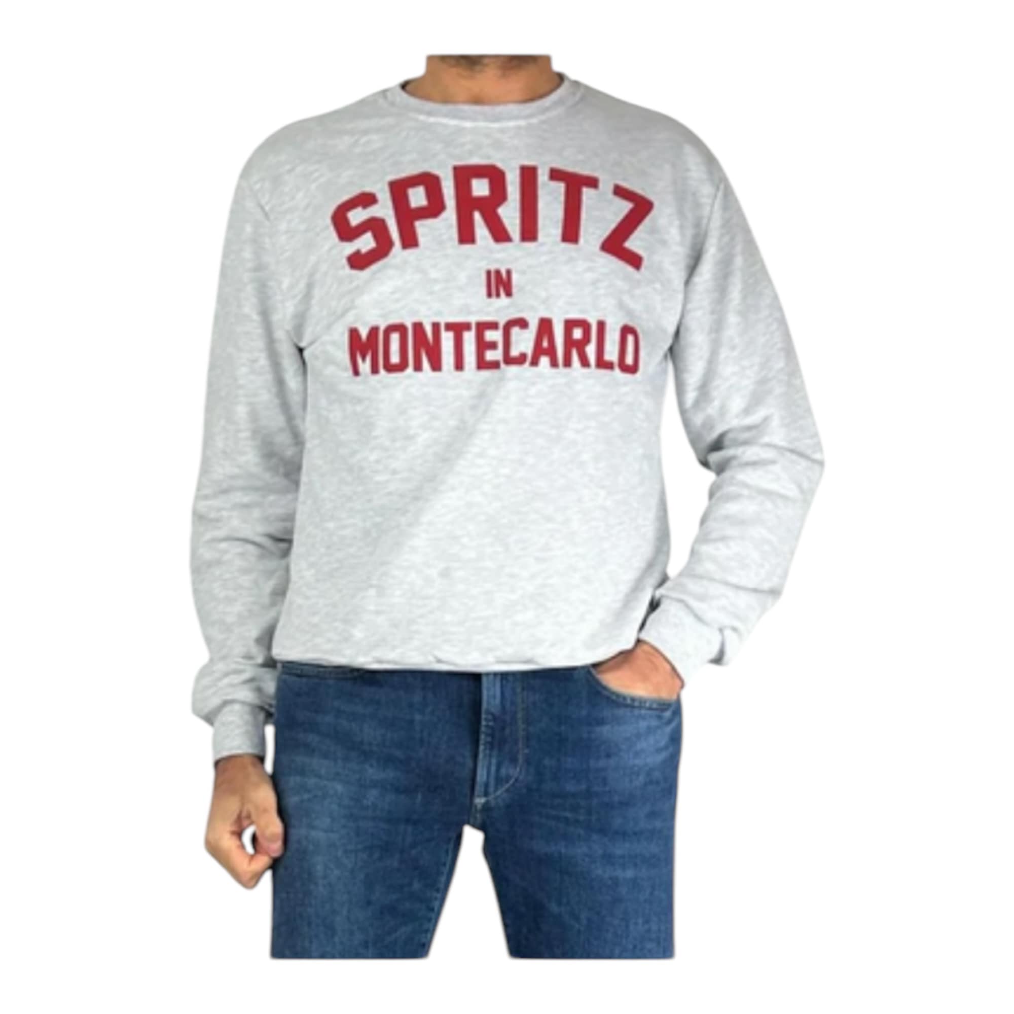 MAGLIA FELPA MAGLIONE UOMO LANDEK PARK LPFGLK2432 COTONE GRIGIO ORIGINAL AI 2025