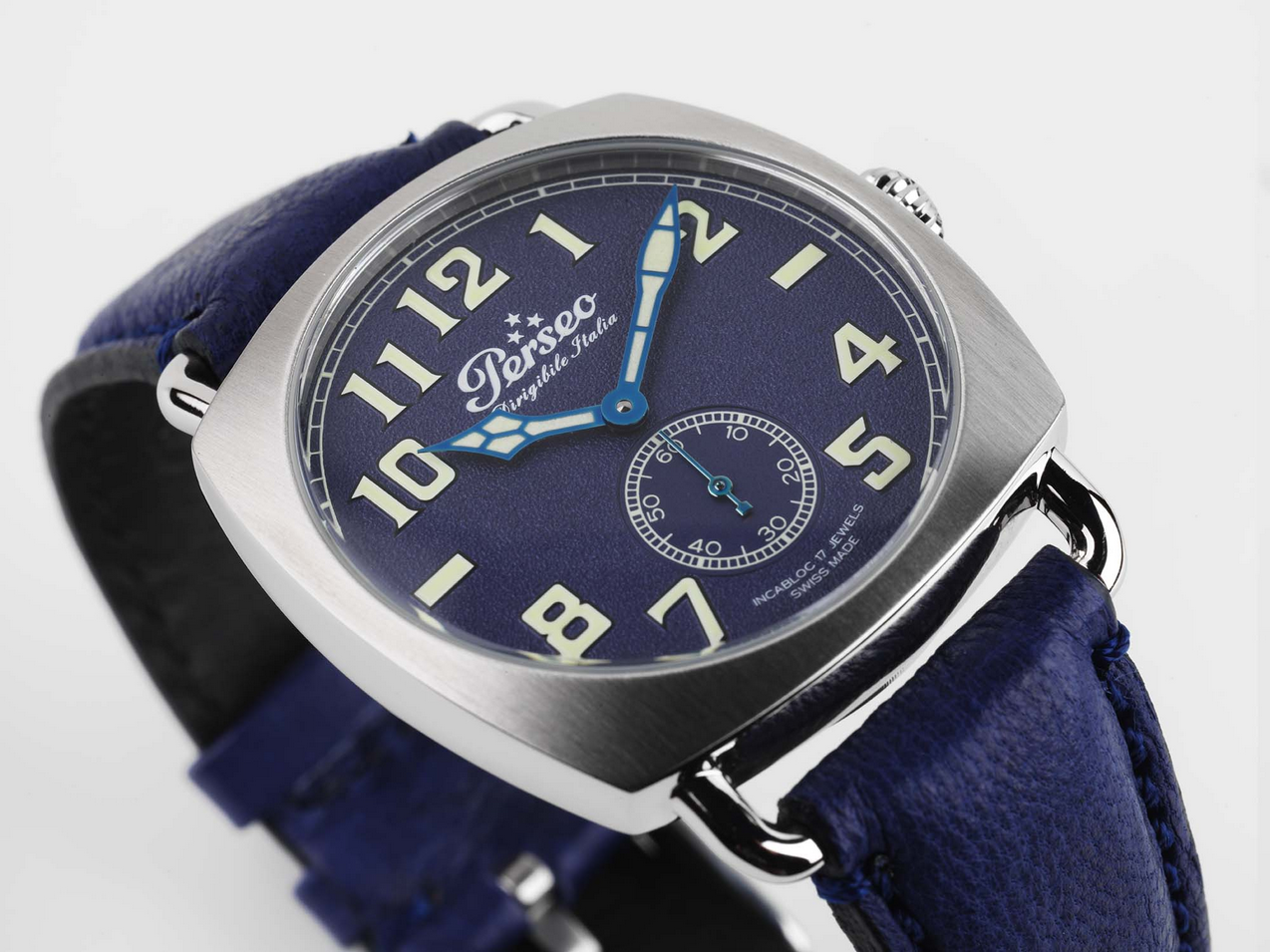 OROLOGIO DATA TEMPO UOMO PERSEO DIRIGIBILE 10304 02 38 BLU PELLE ORIGINAL AI2025