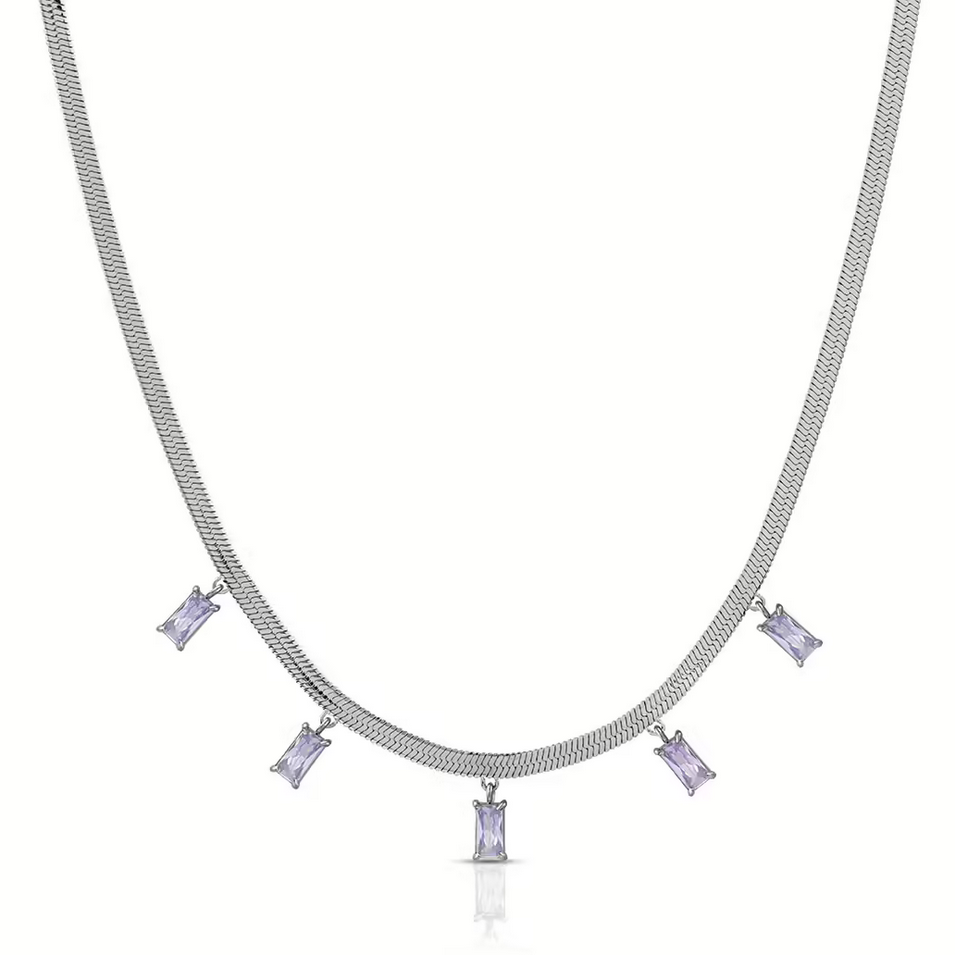 COLLANA COLLANE DONNA OPS OBJECTS OPSCL 868 1600 ZIRCONI VIOLA ORIGINALE AI 2025