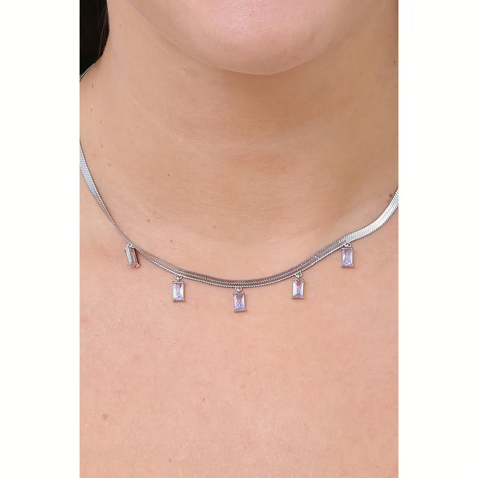 COLLANA COLLANE DONNA OPS OBJECTS OPSCL 868 1600 ZIRCONI VIOLA ORIGINALE AI 2025