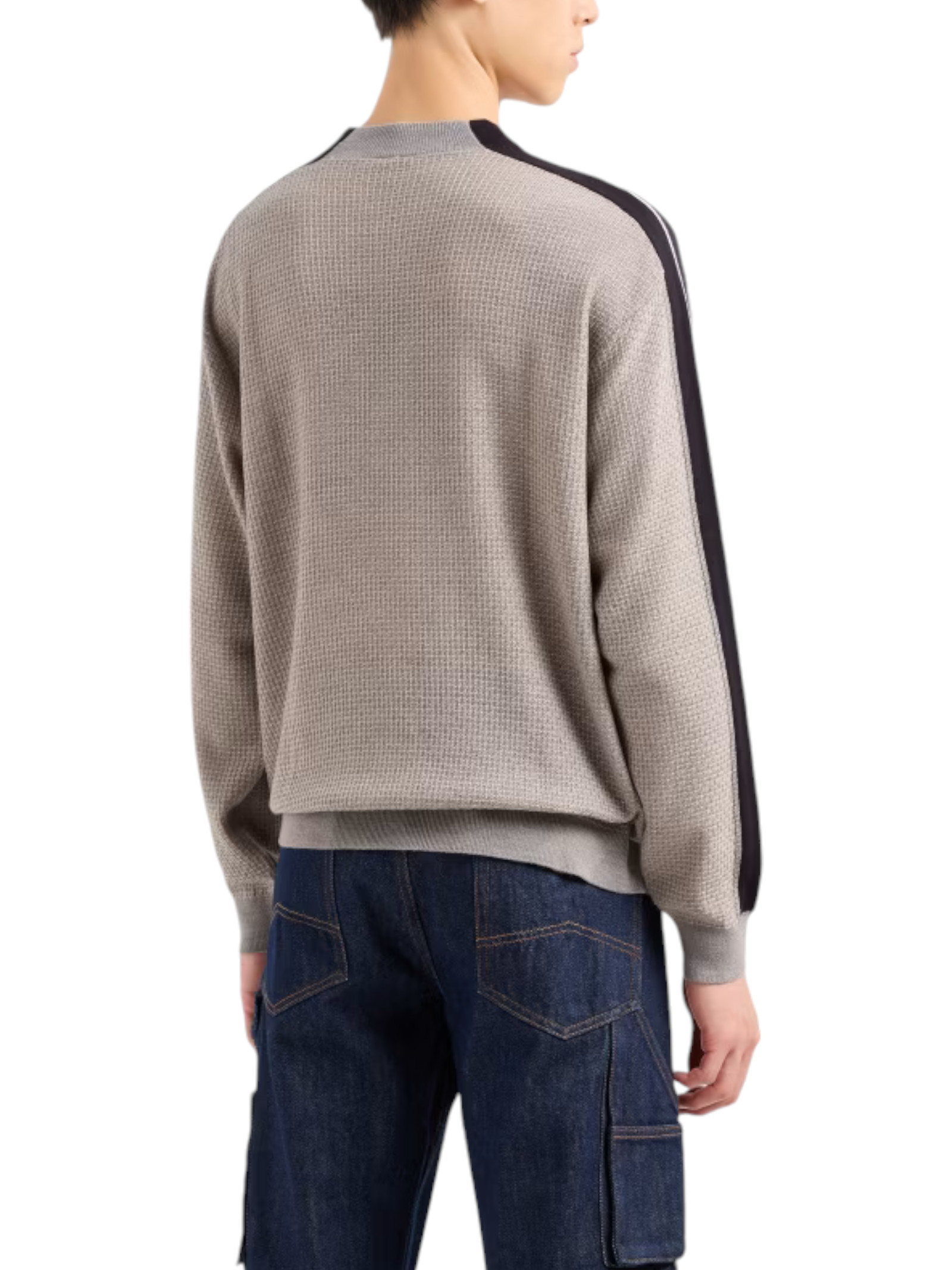 MAGLIA MAGLIONE UOMO AX ARMANI EXCHANGE 6DZM2X ZM4MZ 4791 BEIGE ORIGINAL AI 2025