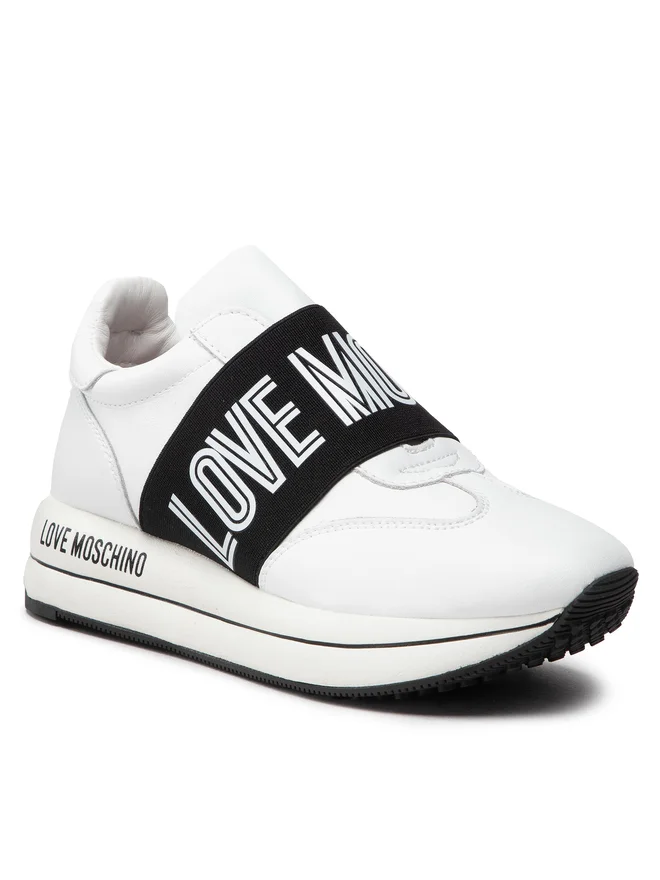 SCARPE SNEAKERS DONNA LOVE MOSCHINO JA15394G1FIE0100 PELLE BIANCO AI 2024