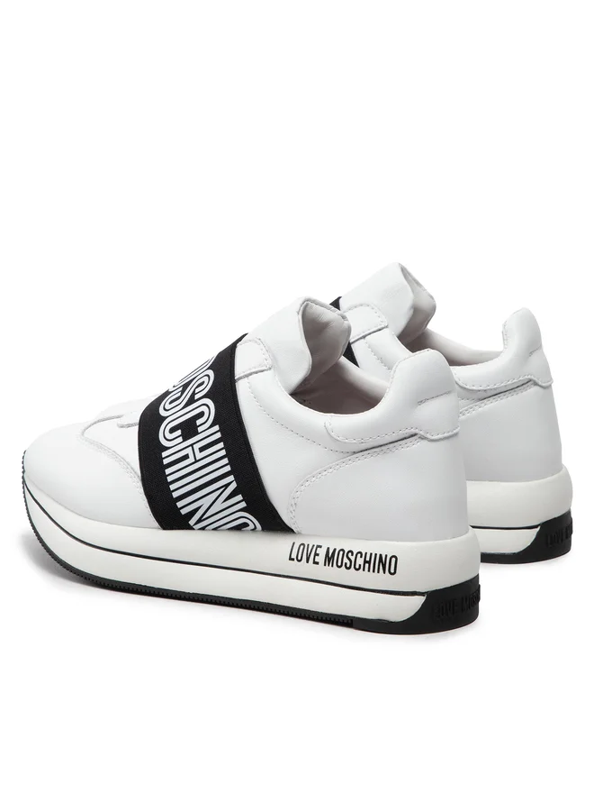 SCARPE SNEAKERS DONNA LOVE MOSCHINO JA15394G1FIE0100 PELLE BIANCO AI 2024