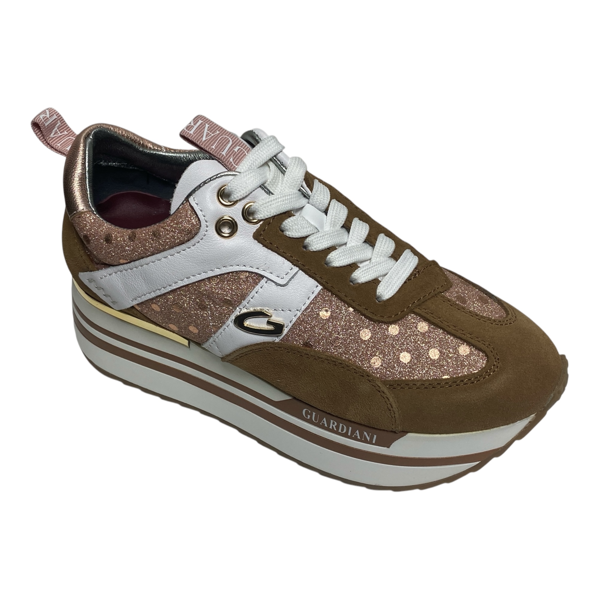 SCARPE SNEAKERS DONNA GUARDIANI NEW RUNNER AGW010002 PELLE ORIGINALE AI 2024