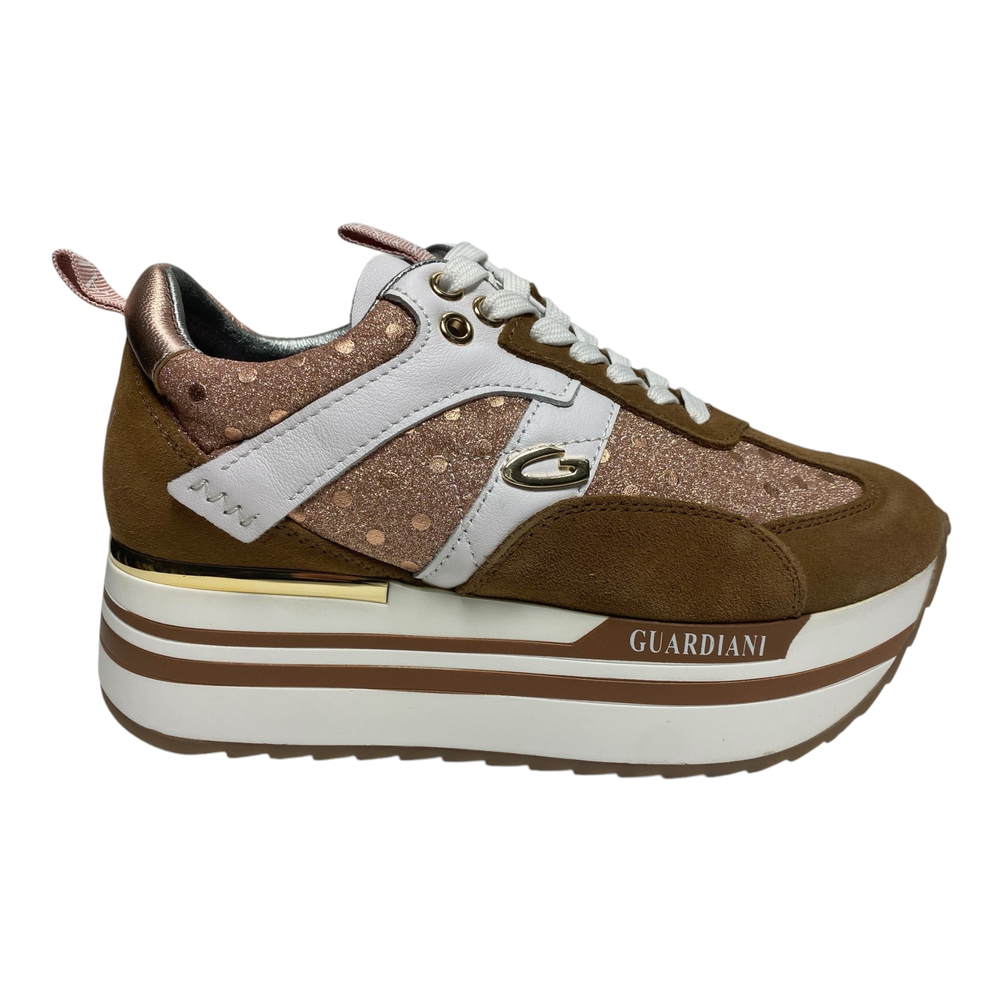 SCARPE SNEAKERS DONNA GUARDIANI NEW RUNNER AGW010002 PELLE ORIGINALE AI 2024