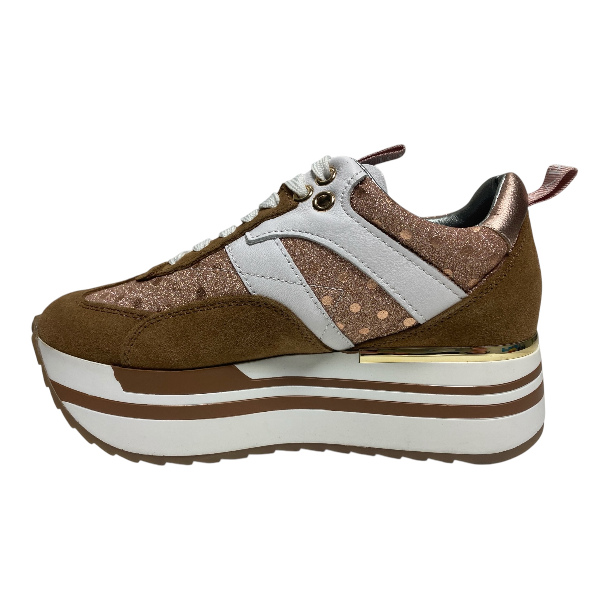 SCARPE SNEAKERS DONNA GUARDIANI NEW RUNNER AGW010002 PELLE ORIGINALE AI 2024