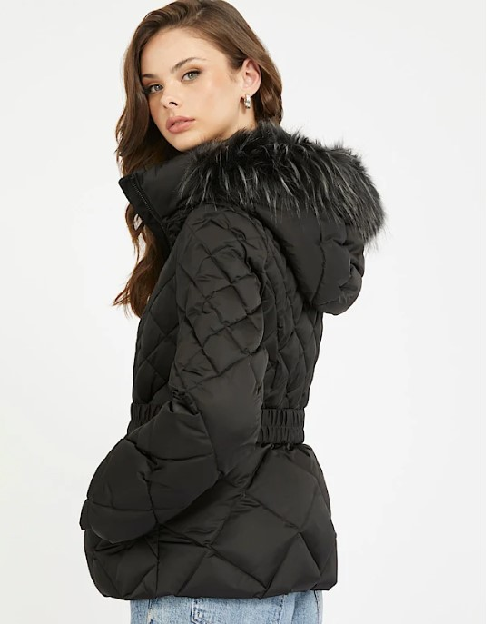 GIUBBOTTO PIUMINO DONNA GUESS W3BL35WEX52 NERO ORIGINALE AI 2025