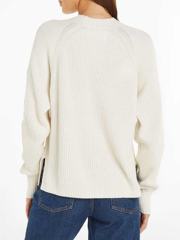 MAGLIONE MAGLIA DONNA CALVIN KLEIN JEANS J20J223614 BEIGE ORIGINALE AI 2025