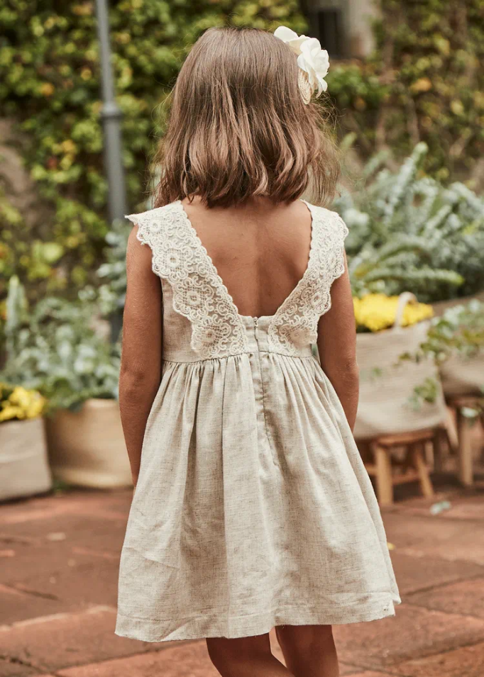 ABITO VESTITO ABITI BAMBINA MAYORAL 3910 03910 LINO 31 BEIGE ORIGINALE PE 2025