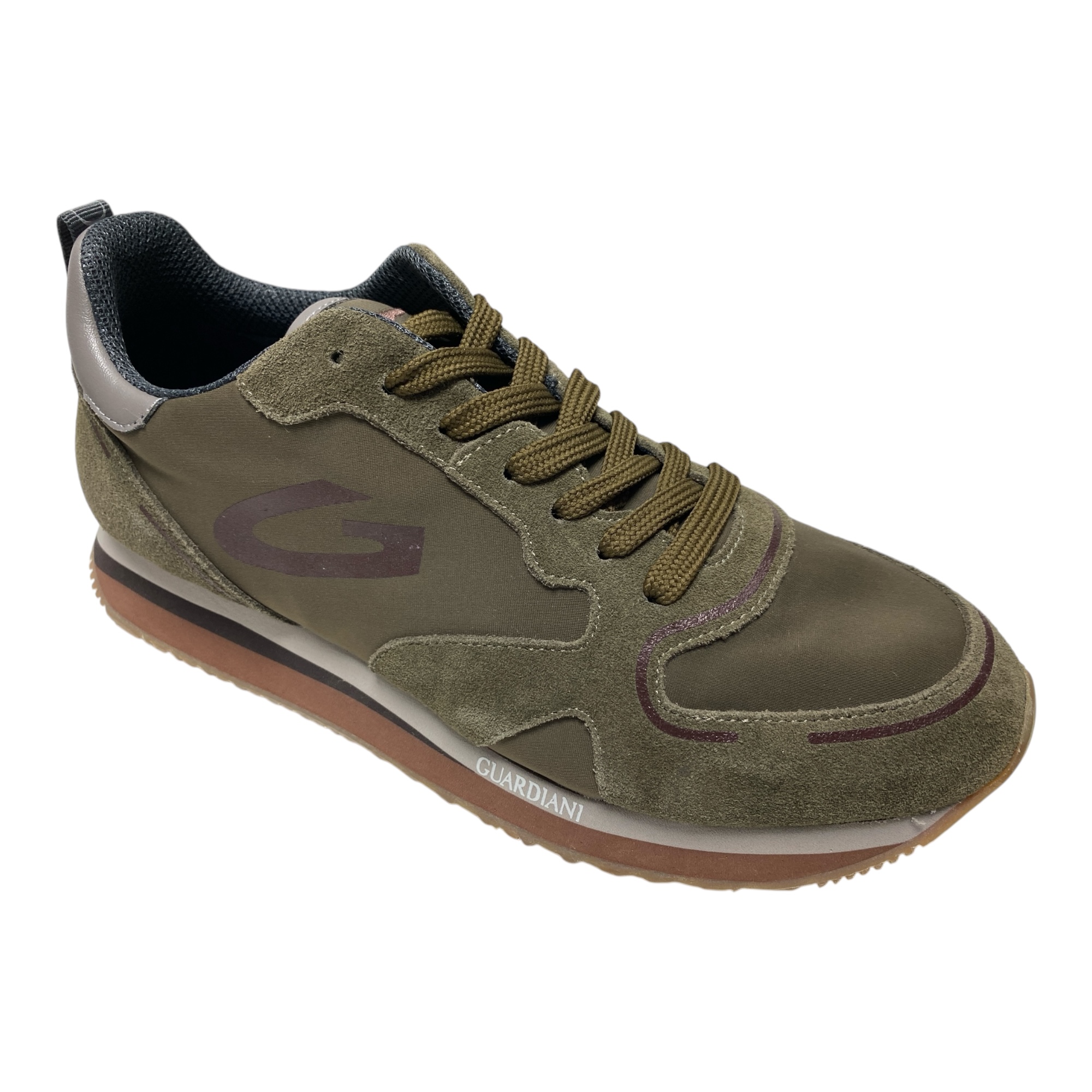 SCARPE SNEAKERS UOMO GUARDIANI WEN 0099 AGM009904 PELLE VERDE ORIGINALE AI