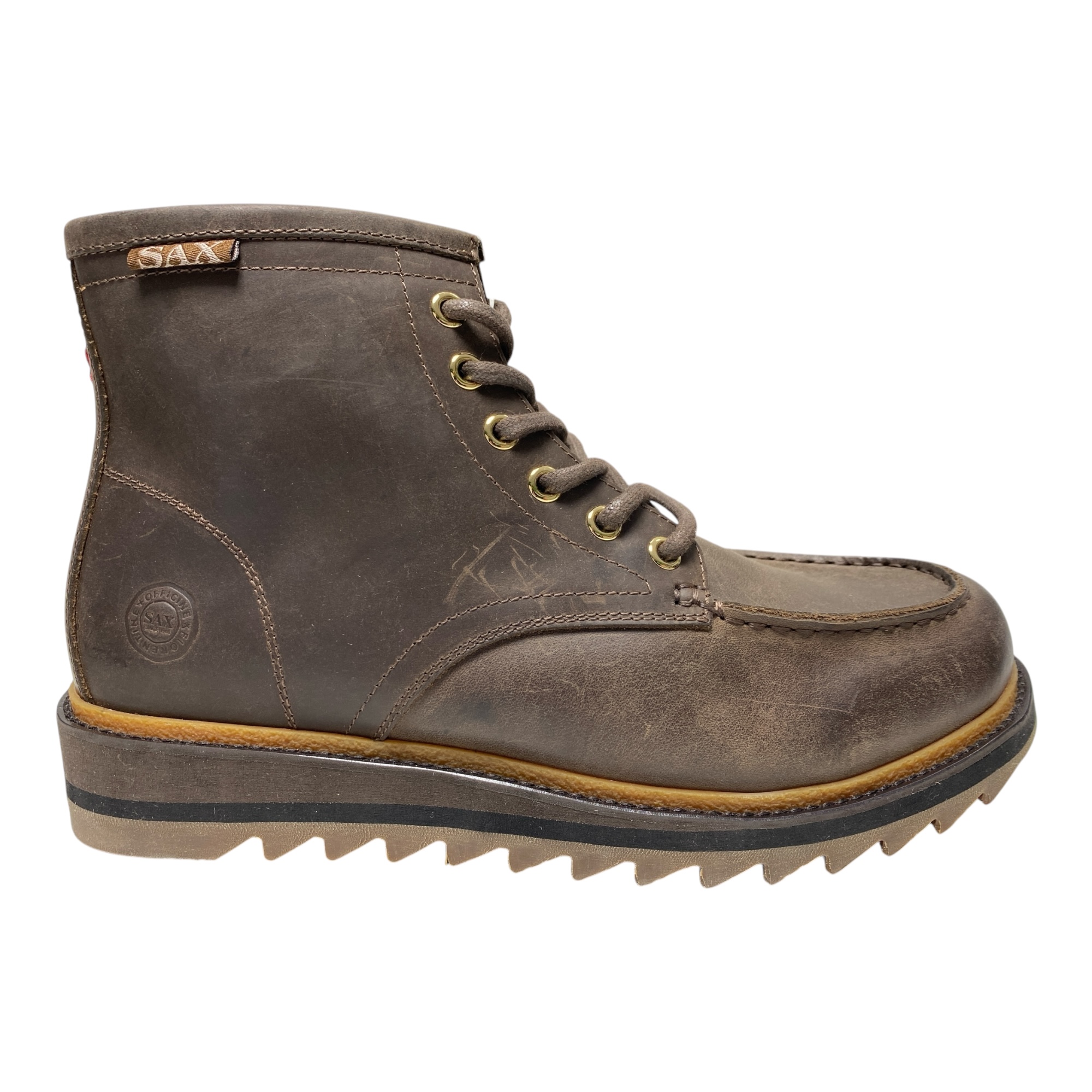 SCARPE SCARPONI UOMO SAX FIRENZE GIORDANO SAM423M42 PELLE MARRONE ORIGINALE AI