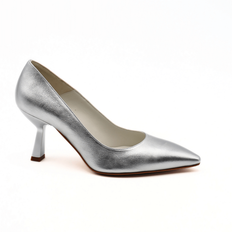 SCARPE DECOLTE CERIMONIA DONNA MELLUSO D191 PELLE ARGENTO ORIGINALE PE 2025