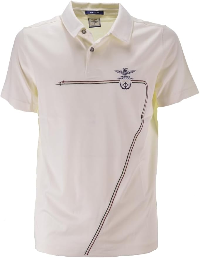 POLO T SHIRT UOMO AERONAUTICA MILITARE 251PO1862J682 BIANCO ORIGINALE PE 2025