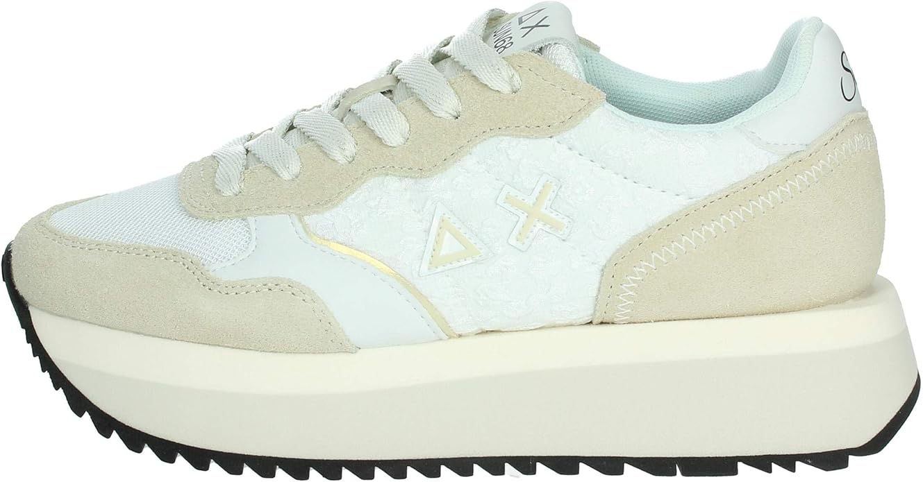 SCARPE SNEAKERS DONNA SUN68 BIG ALLY FLOWER Z35209 PELLE 01 BIANCO ORIGINAL 2025
