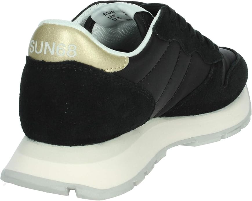 SCARPE SNEAKERS DONNA SUN68 ALLY GOLD Z35202 PELLE 11 NERO ORIGINALE PE 2025