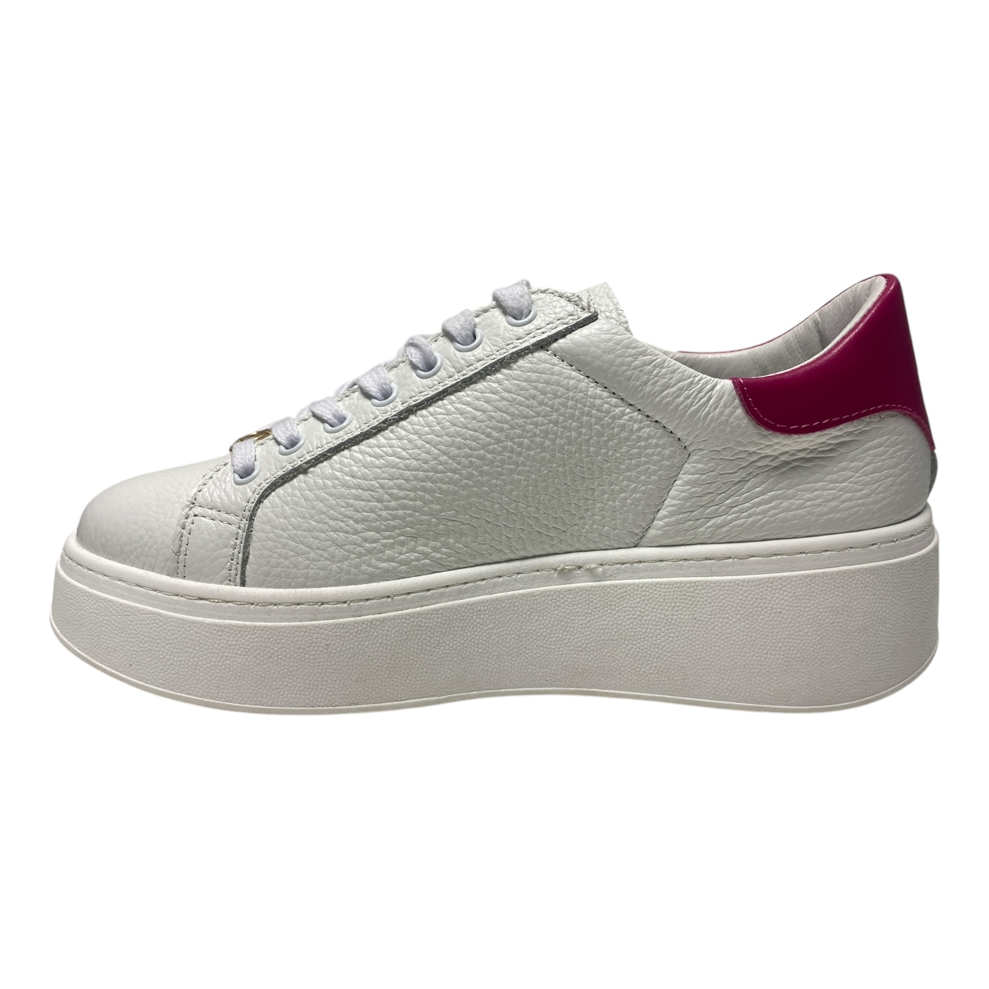 SCARPE SNEAKERS PLATFORM DONNA TWINSET 241TCP050 PELLE BIANCO ORIGINAL AI