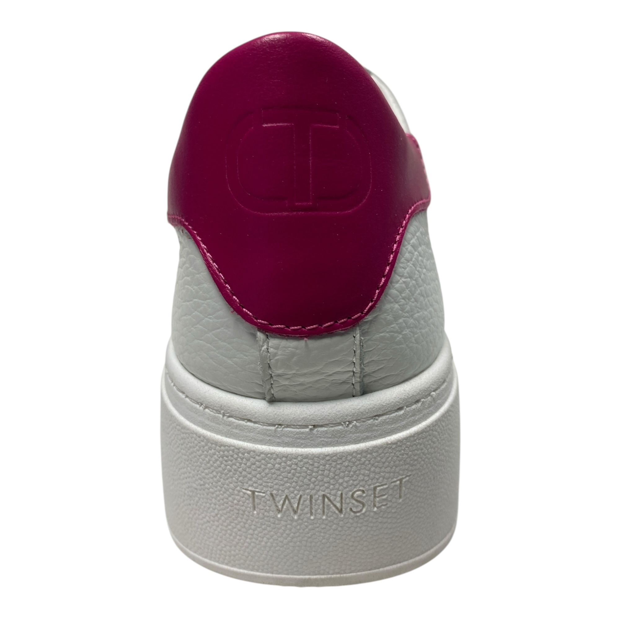 SCARPE SNEAKERS PLATFORM DONNA TWINSET 241TCP050 PELLE BIANCO ORIGINAL AI