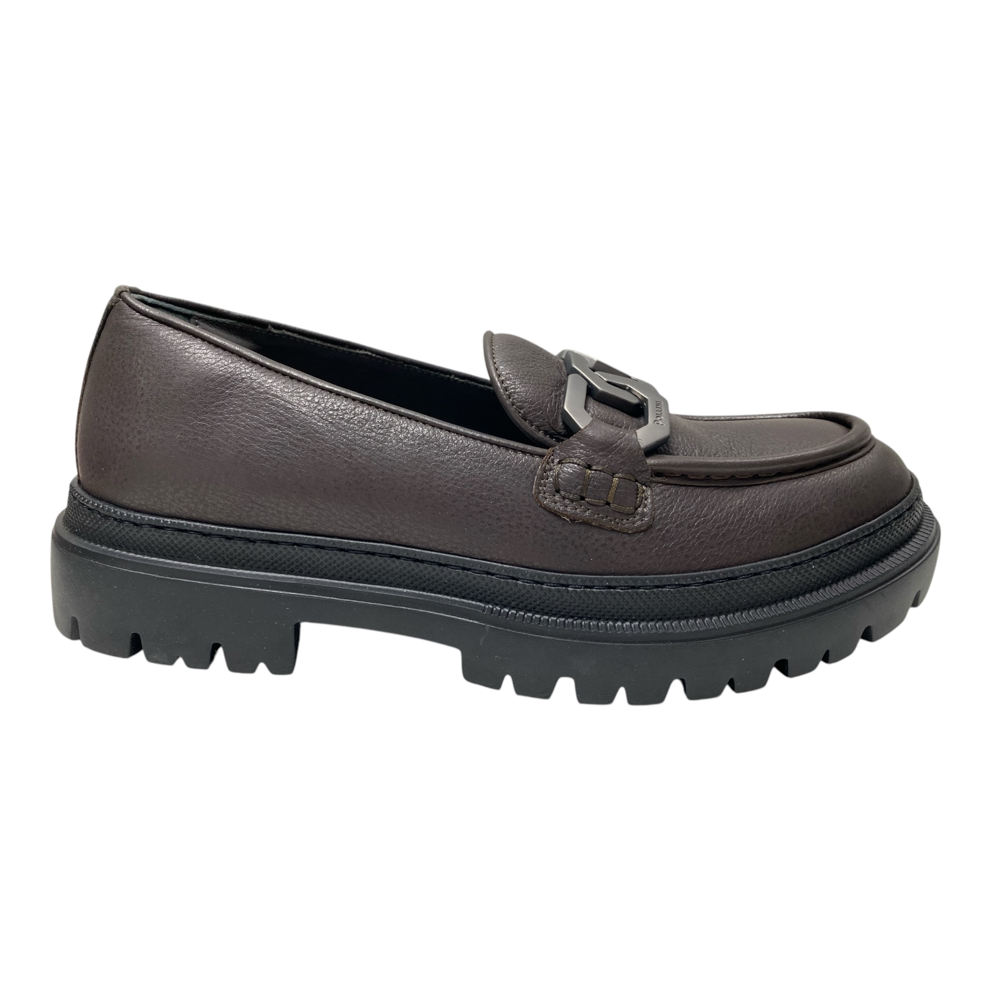 SCARPE MOCASSINO UOMO POLLINI CLIMB SB1037XX0H99999B PELLE MORO ORIGINAL AI 2025