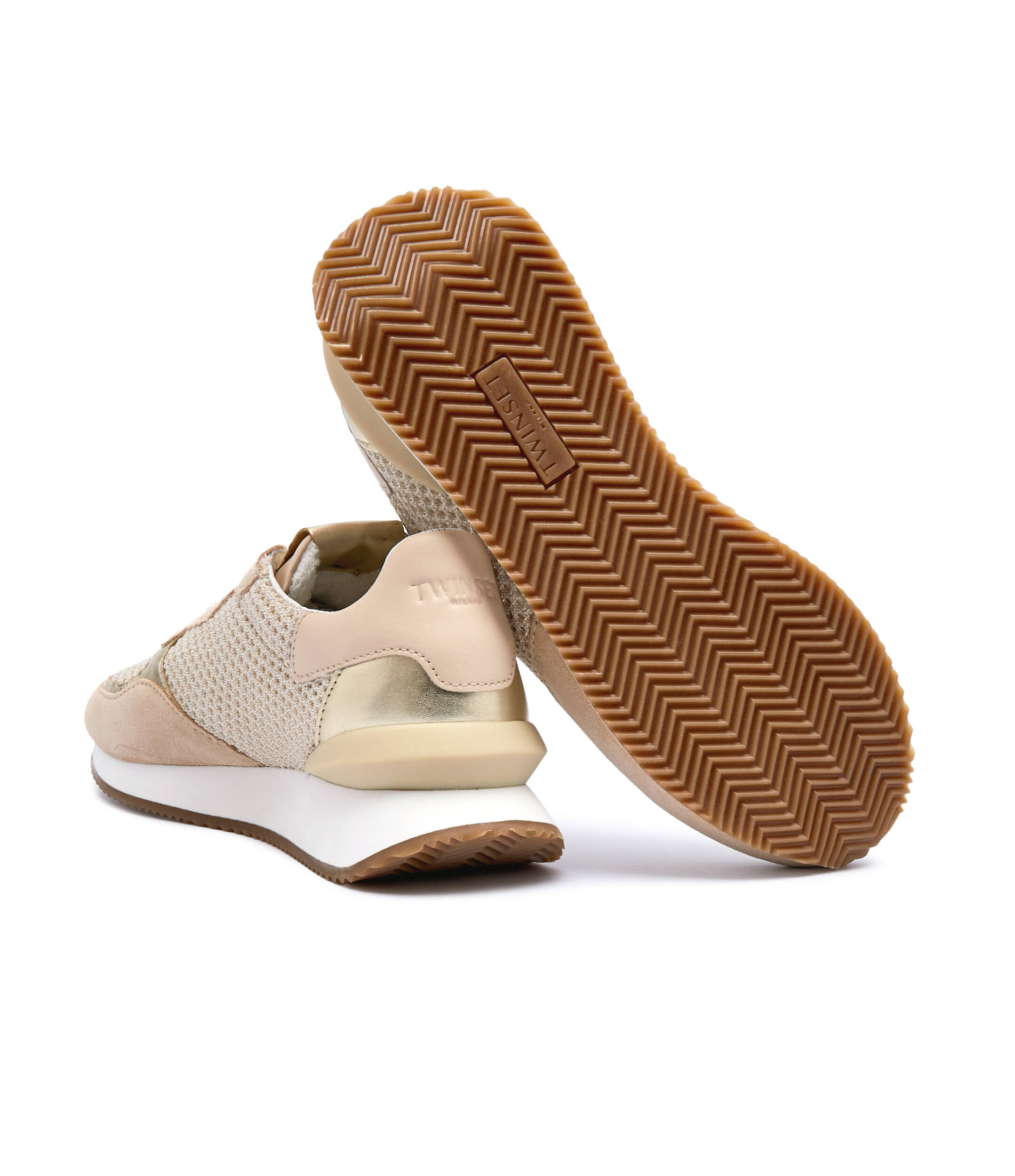 SCARPE SNEAKERS DONNA TWINSET 241TCT098 PELLE ORO ORIGINALE PE