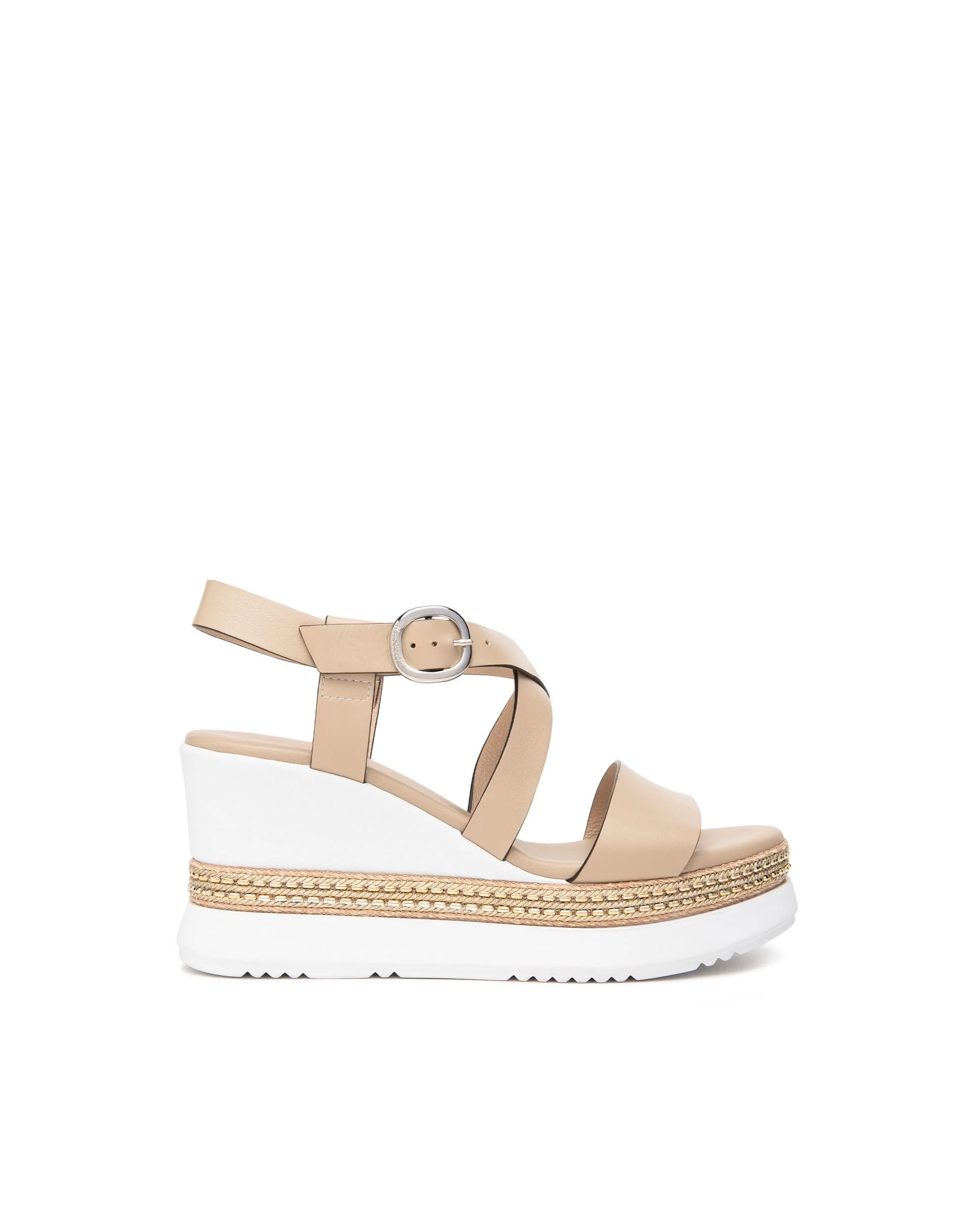 SCARPE SANDALI DONNA NERO GIARDINI E513550D PELLE 453 BEIGE 