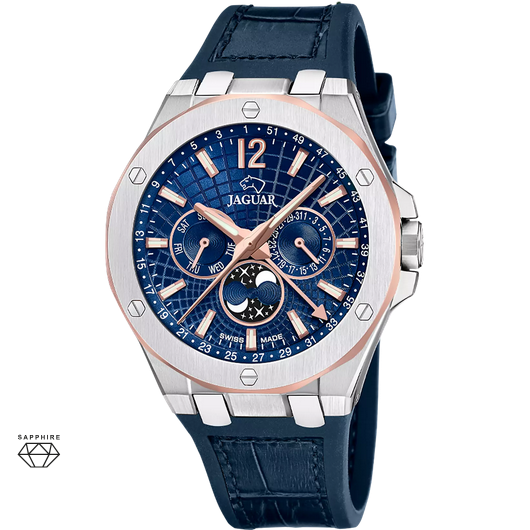 OROLOGIO TEMPO UOMO JAGUAR SWISS MADE J1040 2 44 BLU PELLE ORIGINALE PE 2025