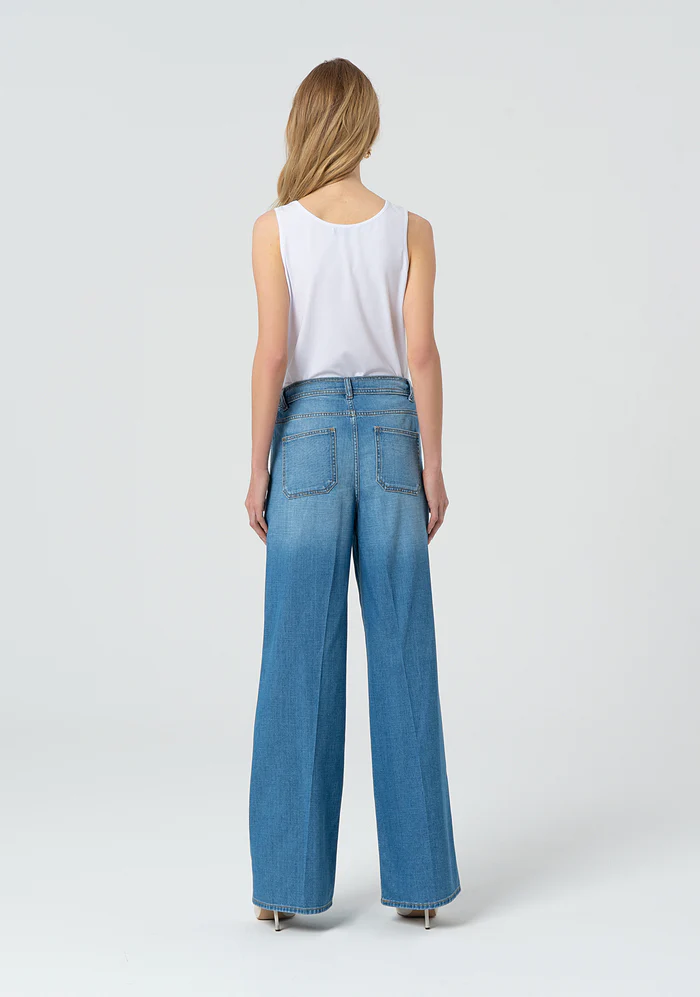 PANTALONE JEANS DONNA FRACOMINA FP25SV2005D46202 COTONE BLU ORIGINALE PE 2025