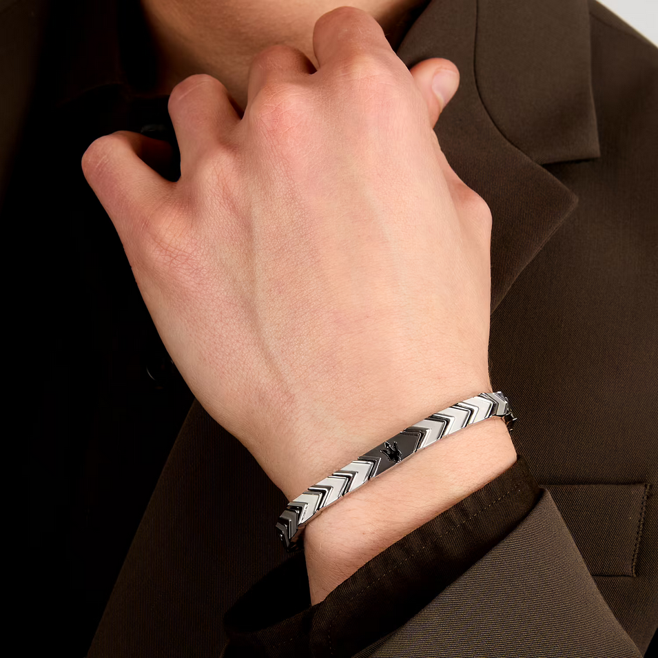 BRACCIALE BRACCIALI UOMO MASERATI JM225AVD91 ICONIC 18 ARGENTO ORIGINALE PE 2025