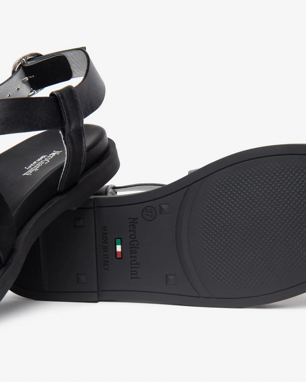 SCARPE SANDALO SANDALI DONNA NERO GIARDINI E513490D PELLE 100 NERO ORIGINAL 2025