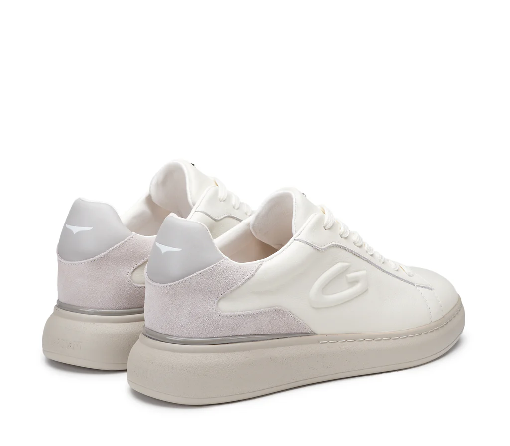 SCARPE SNEAKERS UOMO GUARDIANI KING 4500 AGM450000 PELLE BIANCO ORIGINAL PE 2025