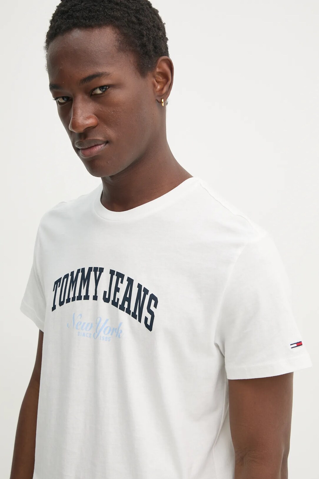 T SHIRT MAGLIA MAGLIE UOMO TOMMY JEANS DM0DM20362 COTONE BIANCO ORIGINAL PE 2025