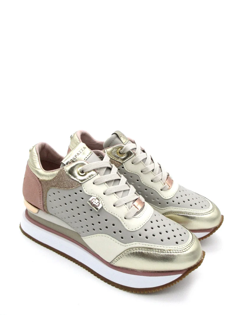 SCARPE SNEAKERS DONNA APEPAZZA SPORT MARIE S2MIDHIGH07 PELLE GRIGIO ORIGINALE PE